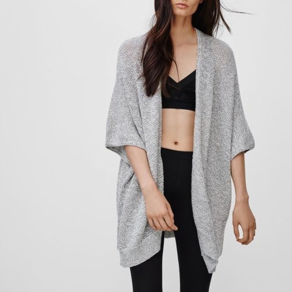 Aritzia Sweaters - Aritzia Community | Ionic Cape Oversized Knit Cardigan Grey Marle
